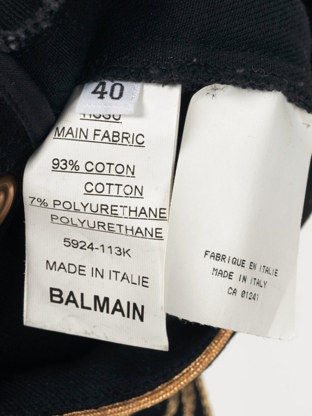 Balmain Black Embroidered Piped Riding-Style Jeans - Picture 11 of 12